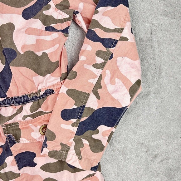 Forme Mode Jacket Womens Medium Pink Camouflage Long Sleeves Pockets Hooded - Picture 4 of 14